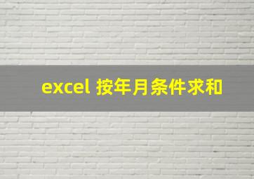 excel 按年月条件求和